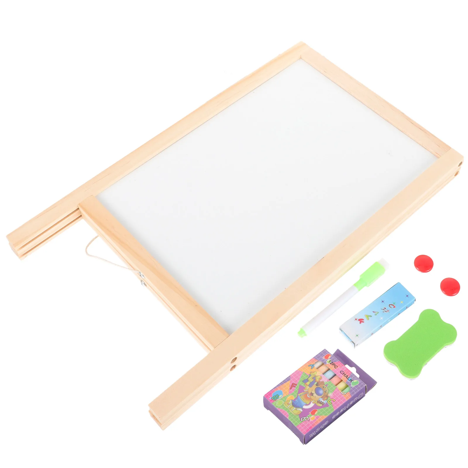 Imagem -04 - Double Side Wooden Stand Blackboard para Crianças Quadro Pequeno Message Draw Board Display Branco e Preto Signss Conjunto