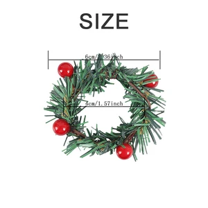 Red Fruit Pine Needle Flower Napo Rings, Thanksgiving, Christmas, Marriage, Table Decorations, 6 Pcs 12 Main Sales Table Napkin holder - №7