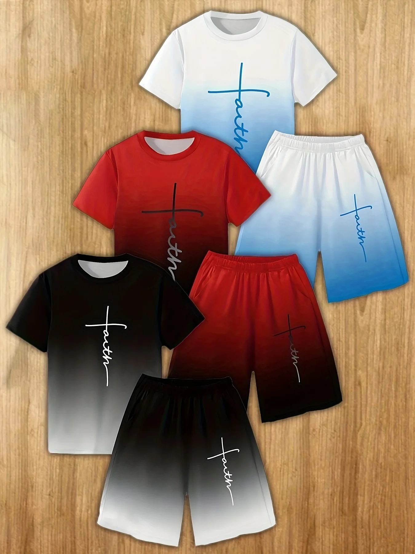 

2025 Fashion Round Neck T-shirt and Shorts 3D Printed T-shirt Casual O-Neck Tops Tees Men's Casual Sports Suit