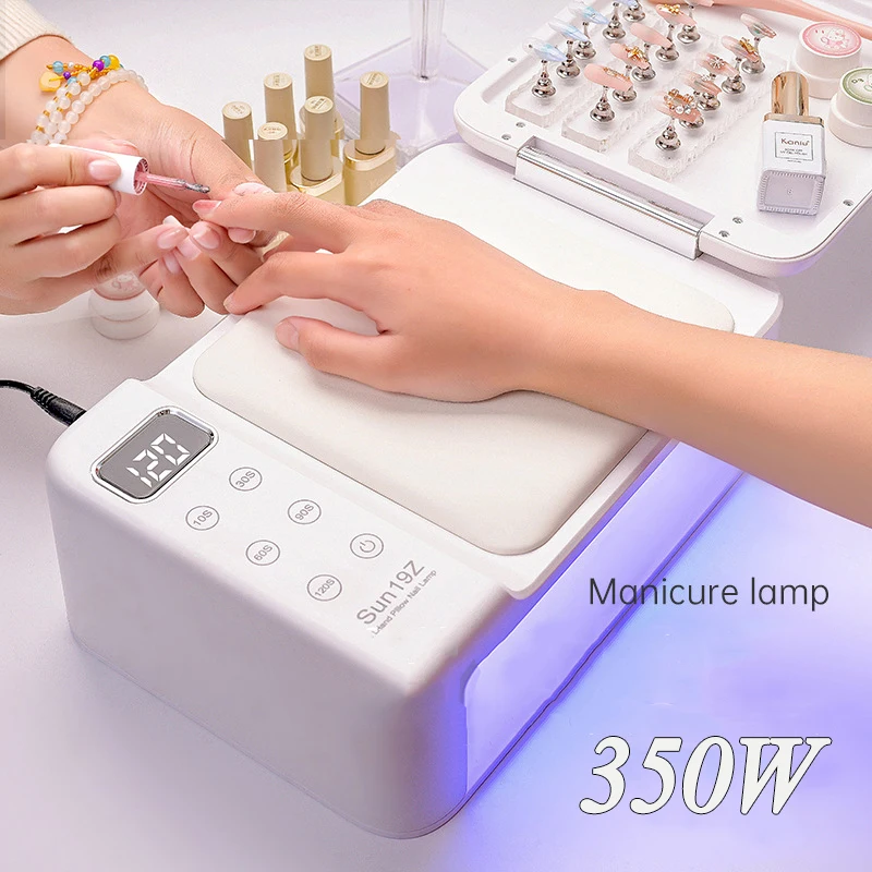 350W Nail Dryer Lamp For Machine With Hand Pillow Wear Nail Nail Lamp High-power Quick-drying Nail Polish Baking UV/LED Gel Lamp