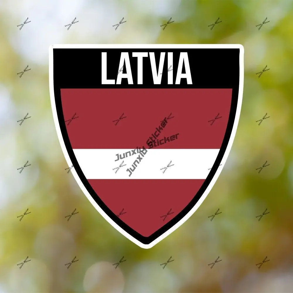 Latvia Shield Waterproof Sticker for Car Laptop Book Water Bottle Helmet Toolbox Latvian Emblem Stickers Self Adhesive Decals