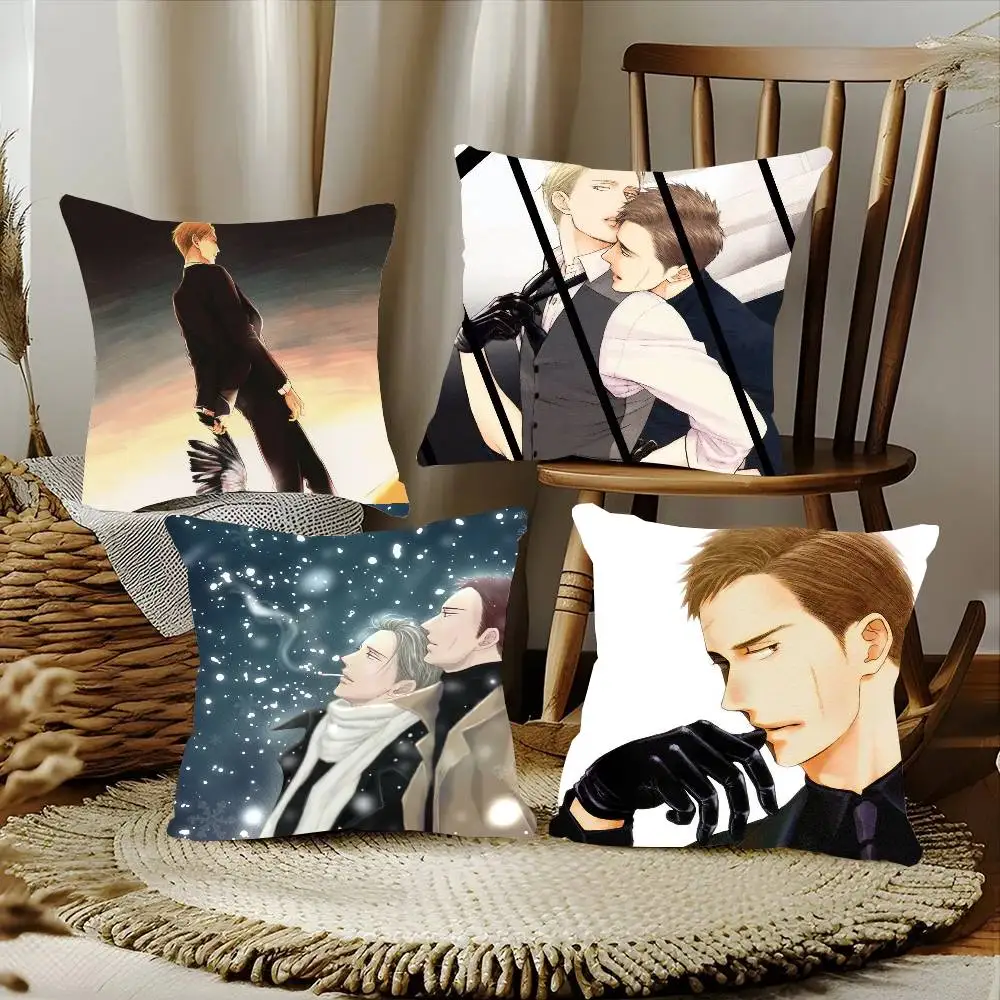 Classic Anime Twittering B-Birds Never Fly Pillow Case Sofa Cushion Cover Room Home Decoration