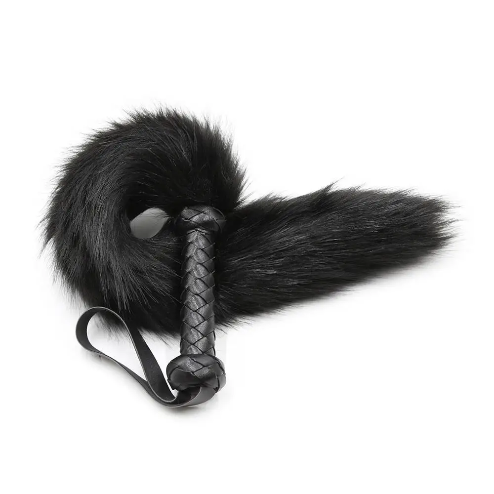 Spanking Fox tail Whip animal fur tickle slap strap beat lash flog tool adult Fetish slave Sex SM game toy for couple men women