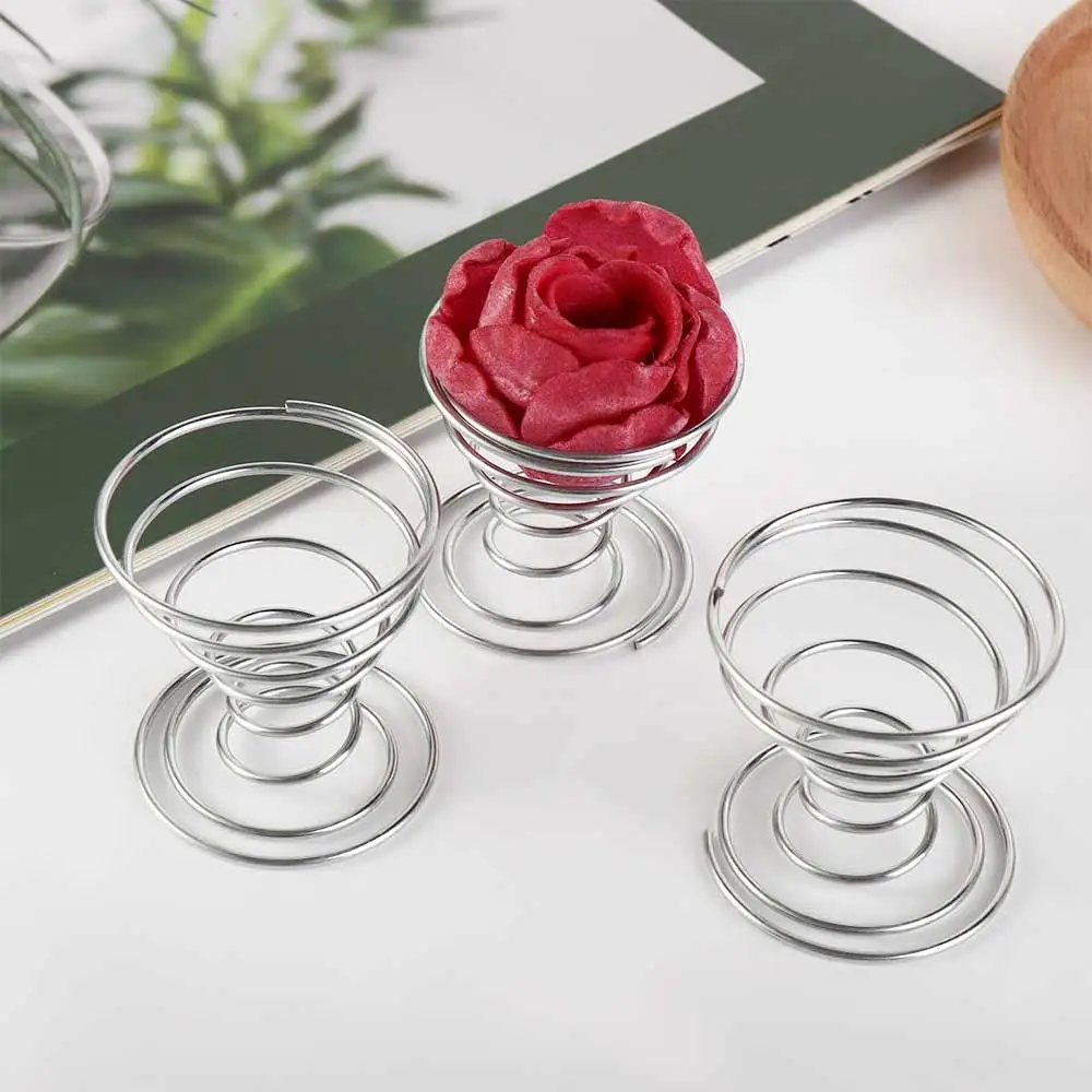 3Pcs/set Pineapple Base Air Plant Stand Stainless Steel Silver Spring Base Holder Mini Spring Wire Spring Wire Egg Tray Plant