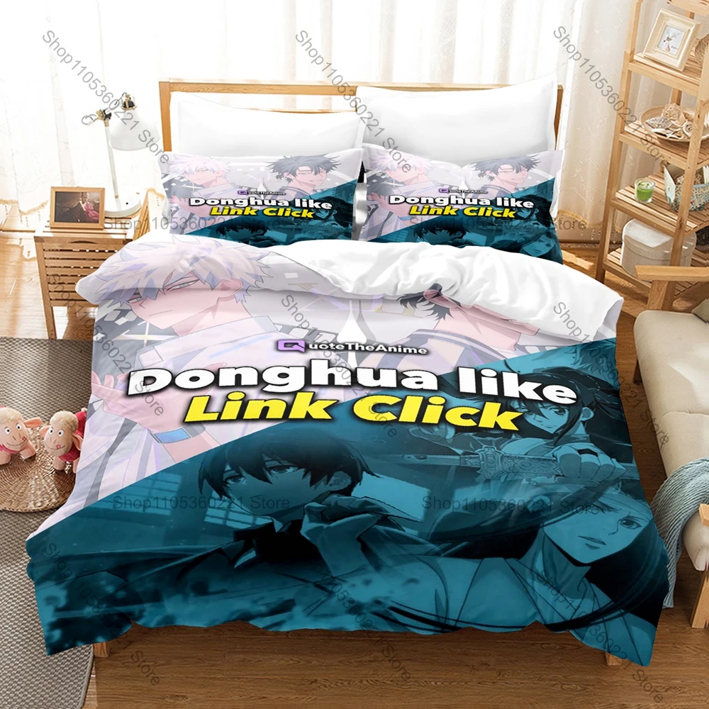 Cool Urban Time Mission Character Graphic Link Click Anime Bedding Set Duvet Cover With 2 Pillowcases Otaku Bedroom Decor