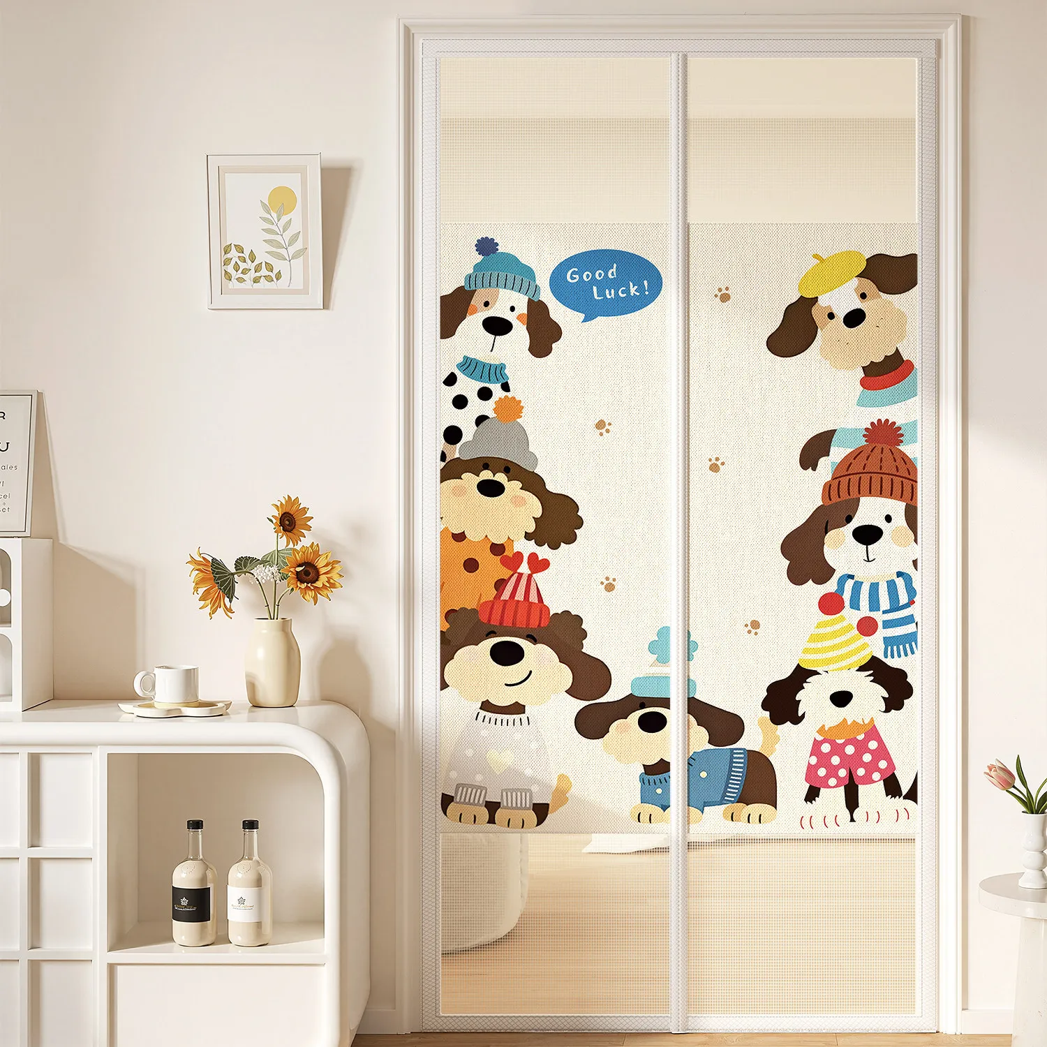 

Magnetic Self-priming Children's Room Yarn Door Curtain Summer Velcro Self-adhesive Partition Curtain Cartoon Mosquito-proof