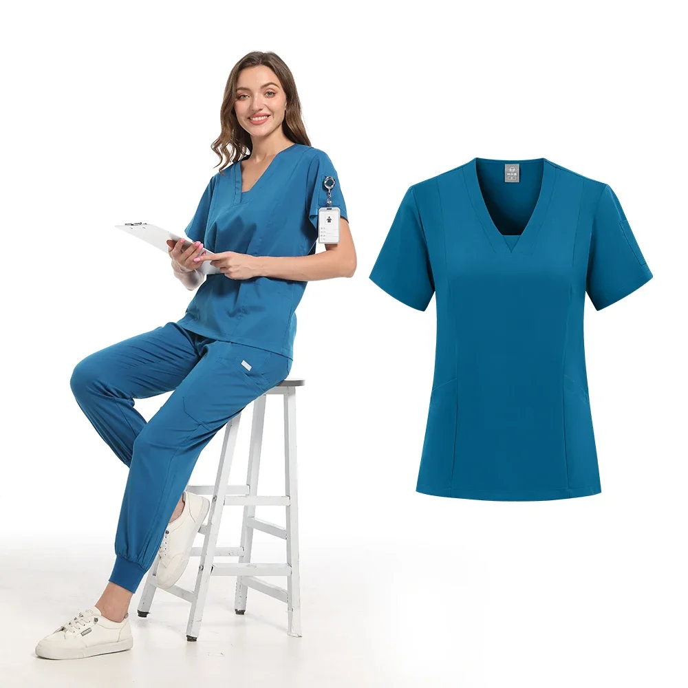 Slim Fit Médico Scrubs Uniforme para Mulheres, Acessórios de Enfermagem, Vestidos de Cirurgia Hospitalar, Clínica Odontológica, Salão de Beleza Workwear