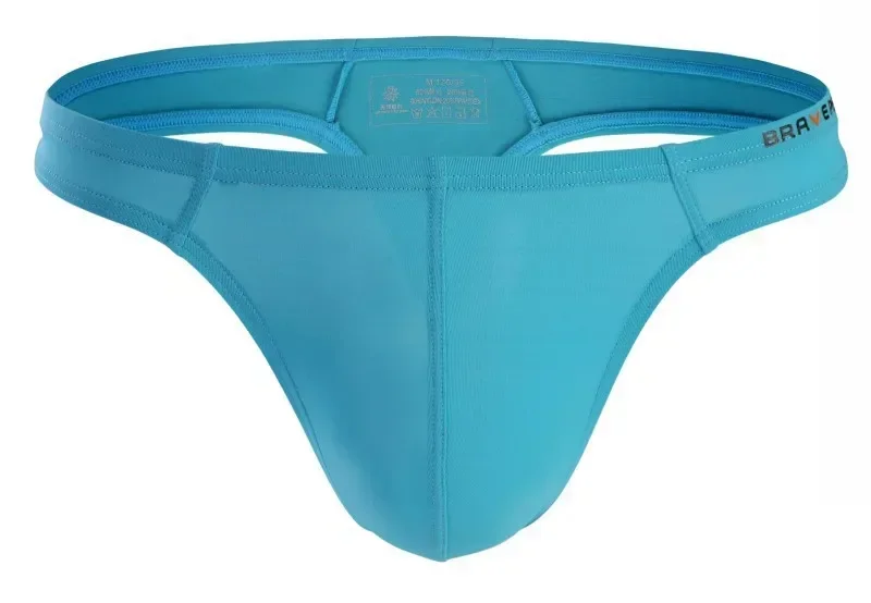 Ice Silk Bulge Thong for Men Erotic Low-rise U Convex Pouch G-string Elastic Cool Feel Underwear Quick Dry Open Buttock Knickers