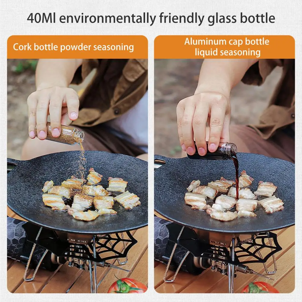 

Outdoor Seasoning Bottle Set Foldable Spice Bag Set for Outdoor Picnic Bbq Portable Condiment Container with for Travel