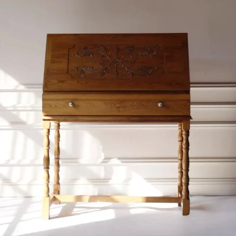 French solid wood dresser dressing stool small apartment household desk and chair combination bedroom display cabinet locker