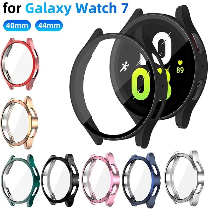 Protetor de Tela de TPU Macio para Samsung Galaxy Watch 7 44/40mm, Capa Protetora Completa de Silicone para Galaxy Watch 7, Acessórios