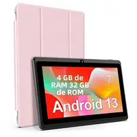 Tablet Android 13 de 7 Pulgadas, 4 (2+2) GB de RAM, 32 GB de Almacenamiento, Batería de 3500 mAh, Pantalla HD IPS de 1024x600, Cámaras Duales, WiFi, Bluetooth