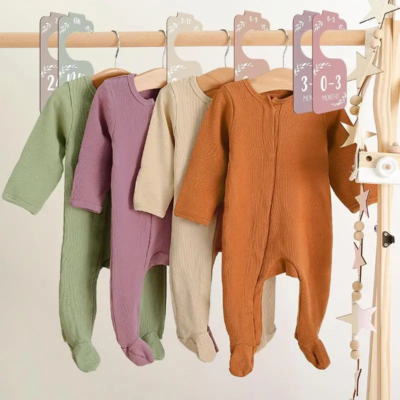 8 Pieces Baby Closet Dividers From Newborn To 24 Months Baby Clothes Size Hanger For Bedroom Closet Wooden Clothes Organizers