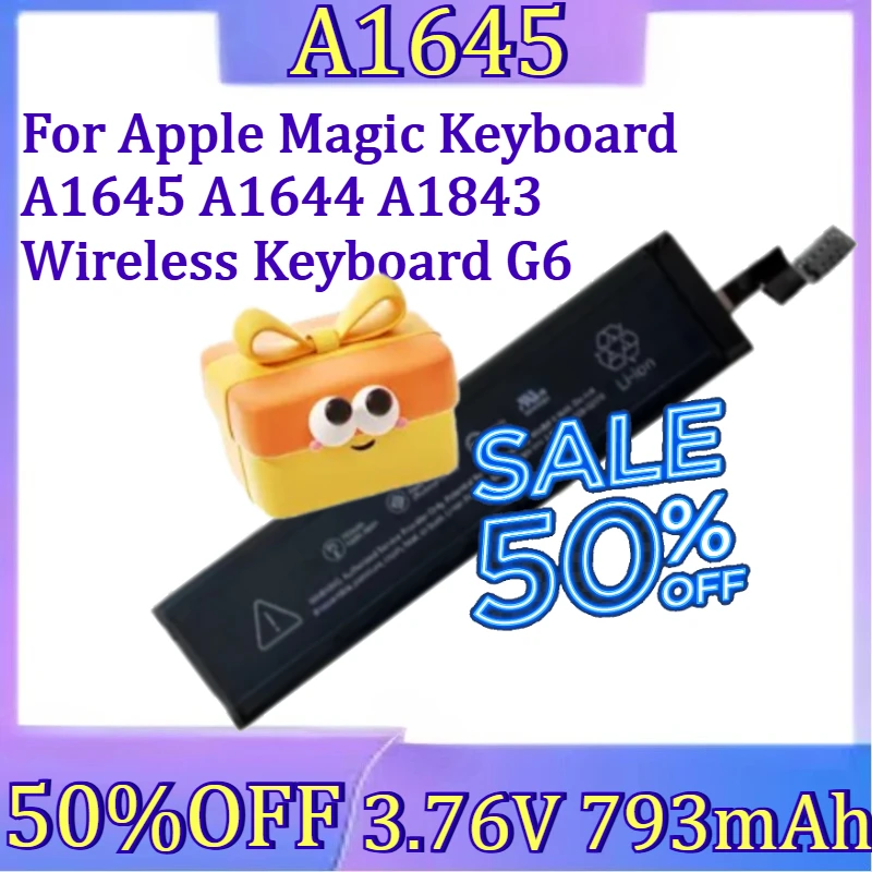 

Новая сменная батарея G6 3.76V 793mAh для беспроводной клавиатуры Apple Magic Keyboard A1645 A1644 A1843