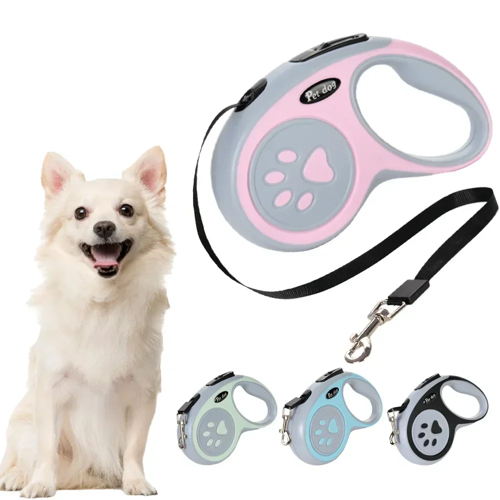 Retractable Pet Dog Leash One Click Brake Durable Nylon Strap For Small Medium Puppies Outdoor Walking Camping Trip Daily Use