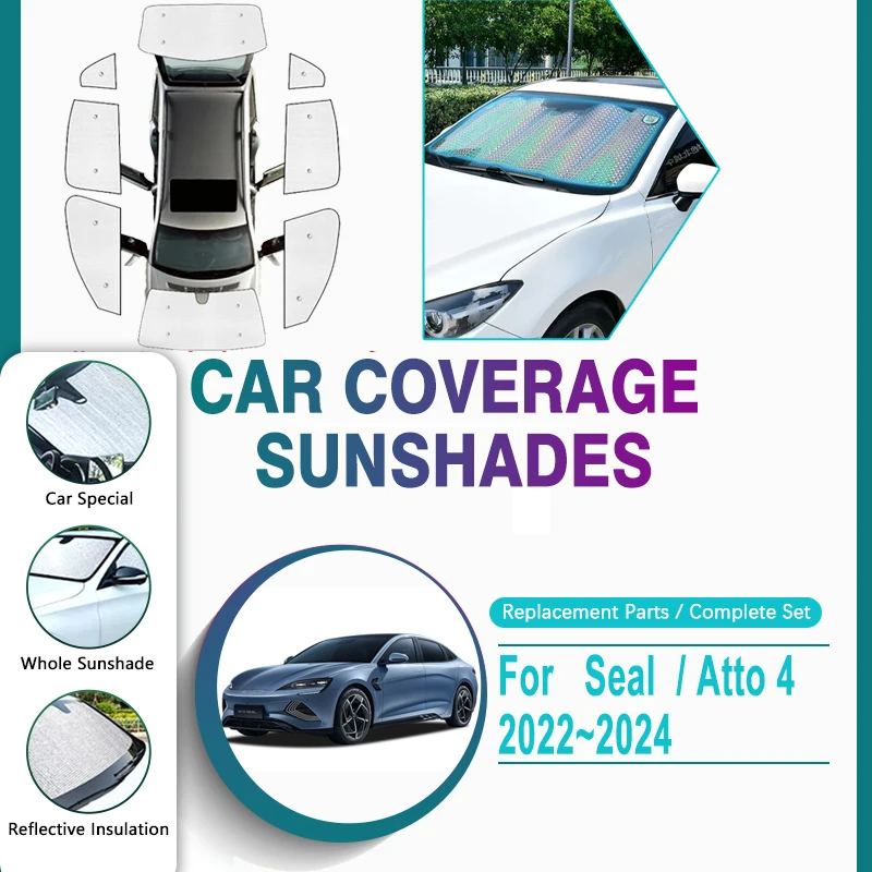 

Car Sun Visor Cover For BYD Seal Accessories Atto 4 2022 2023 2024 Anti-UV Auto Window Visor Pad Sunshade Covers Car Accessories