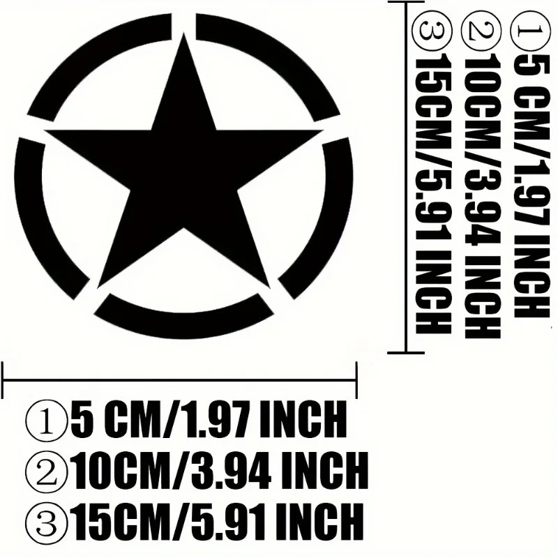 1pc Army Five-pointed Star Refit Stickers Motorcycle Stickers for Fuel Tank Fender Waterproof Racing Helmet Creative Car Decals