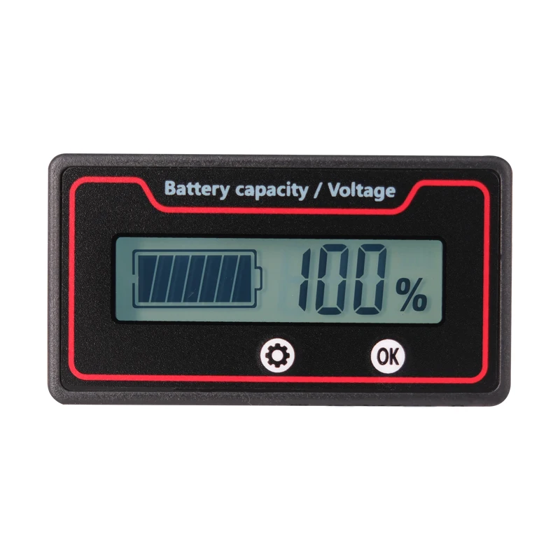 Digital lithium battery voltage meter Lead acid Lithium iron phosphate 12v12.6V48V60V72V can set the low battery warning limit