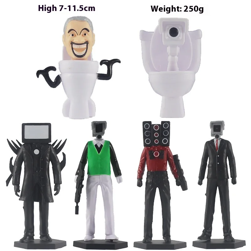 Skibidi Toilet Action Figure Set Game Doll Figure Toys Monitor Man Cake Decoration Children Birthday Gifts Christmas Toys Set