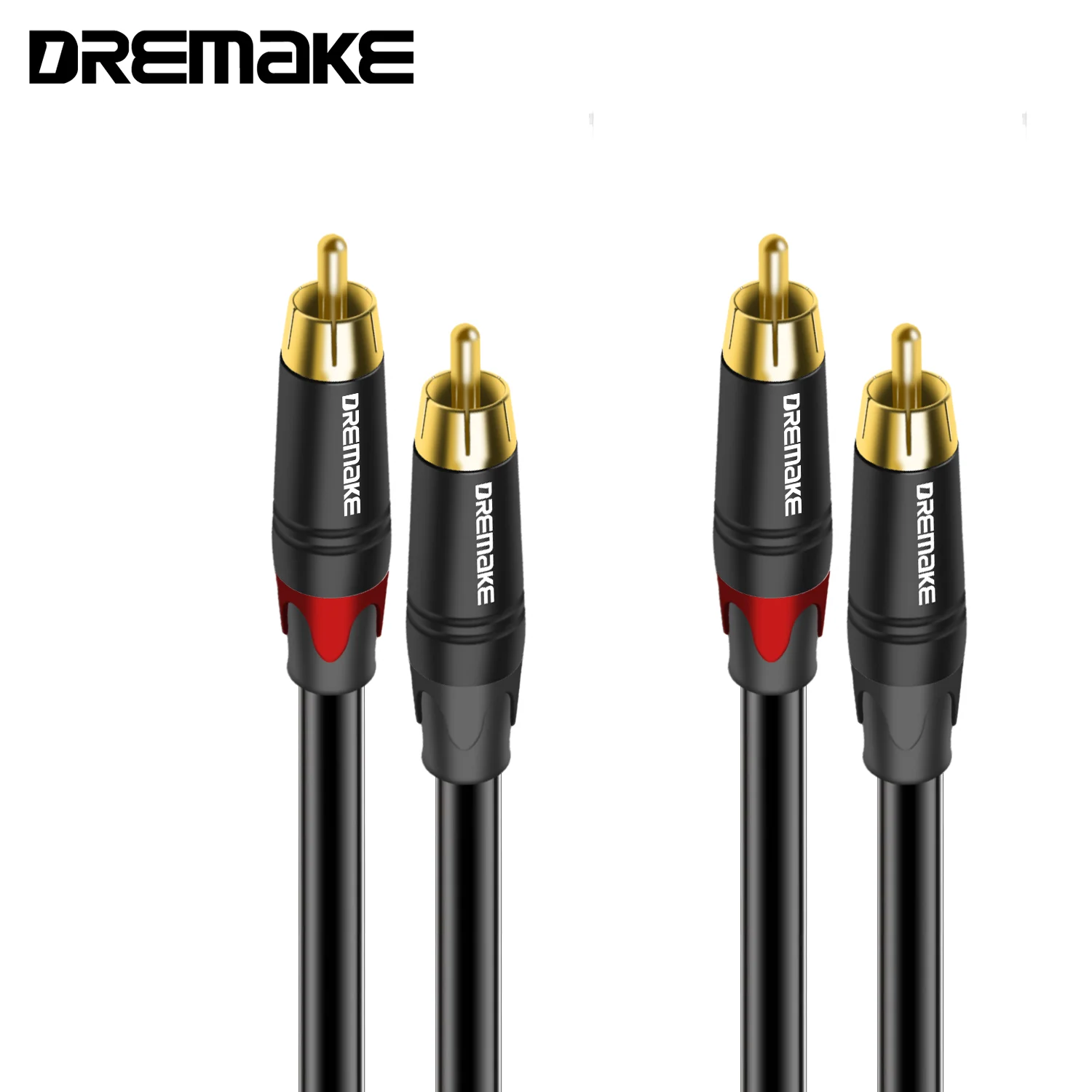 DREMAKE kabel Audio RCA kabel Interconnect 2RCA do 2RCA podwójny przewód przejściówka rozgałęziająca RCA Stereo M-M do wzmacniacza TV CD/DVD