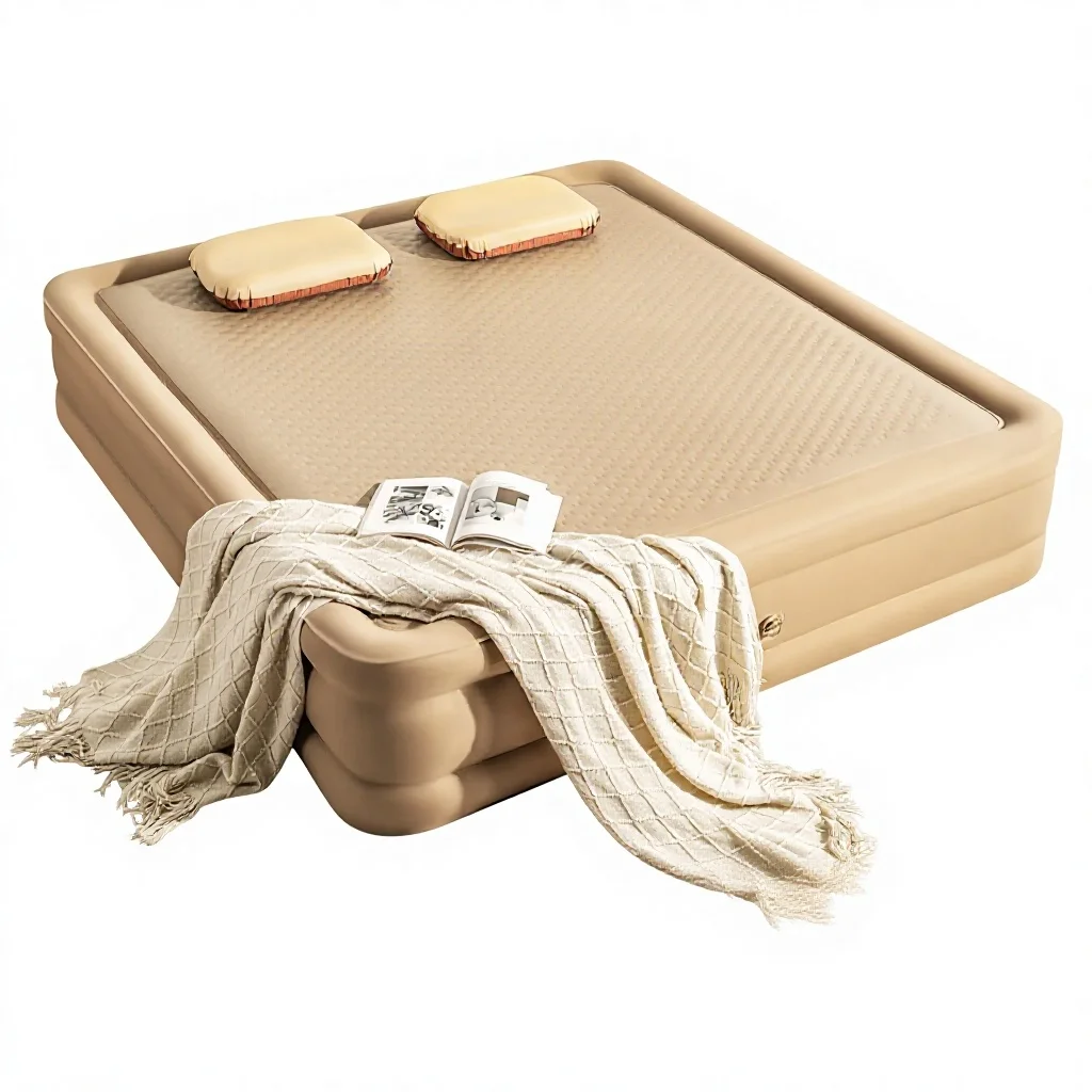 Twin Air Bed with Built-in Pump Quick Inflation Foldable PVC for Camping Home Outdoor Travel
