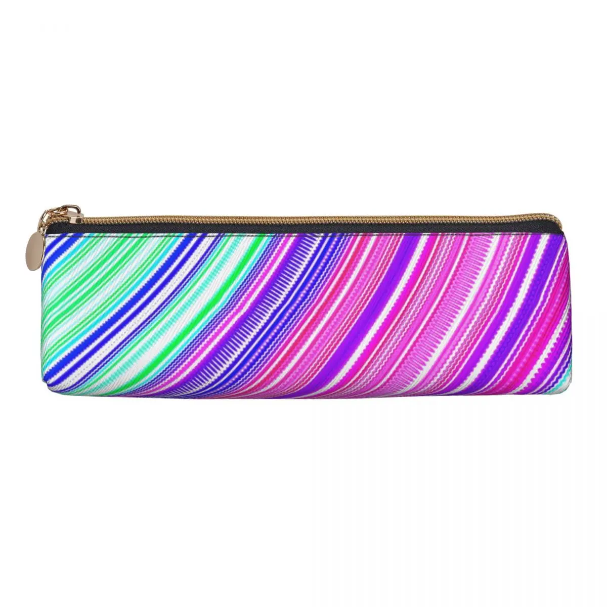 Colorful Curve Pencil Case Stripes Print Back To School Pencil Cases Triangle Child Retro Portable Pencil Bag School Stationery