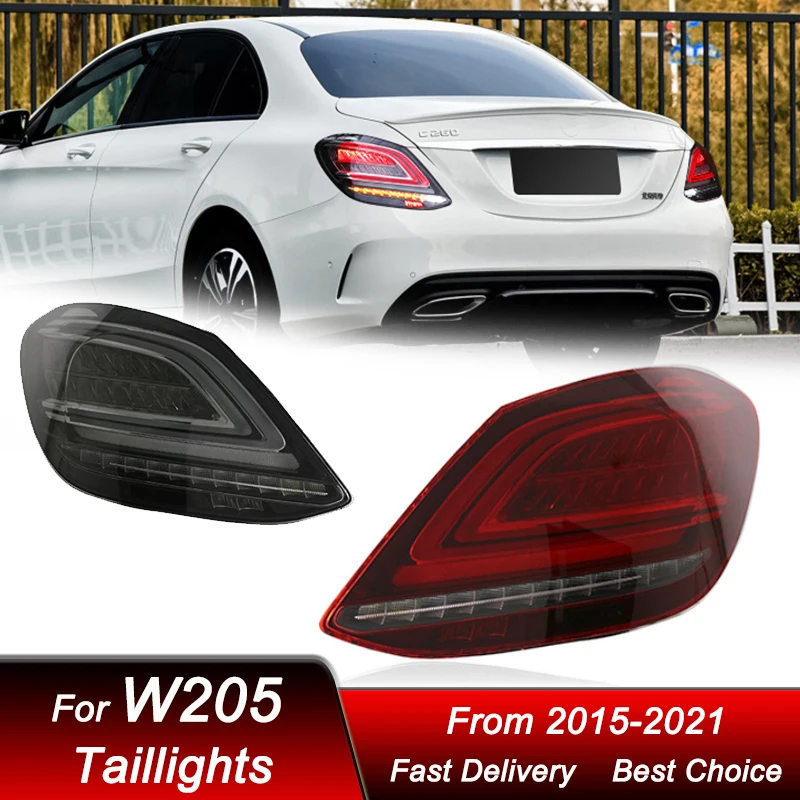 Hot Car Led Tail Lights For Mercedes-Benz W205 C180 C200 15-21 new style full LED Dynamic Turn Signal Light Tail Lamp Assembly