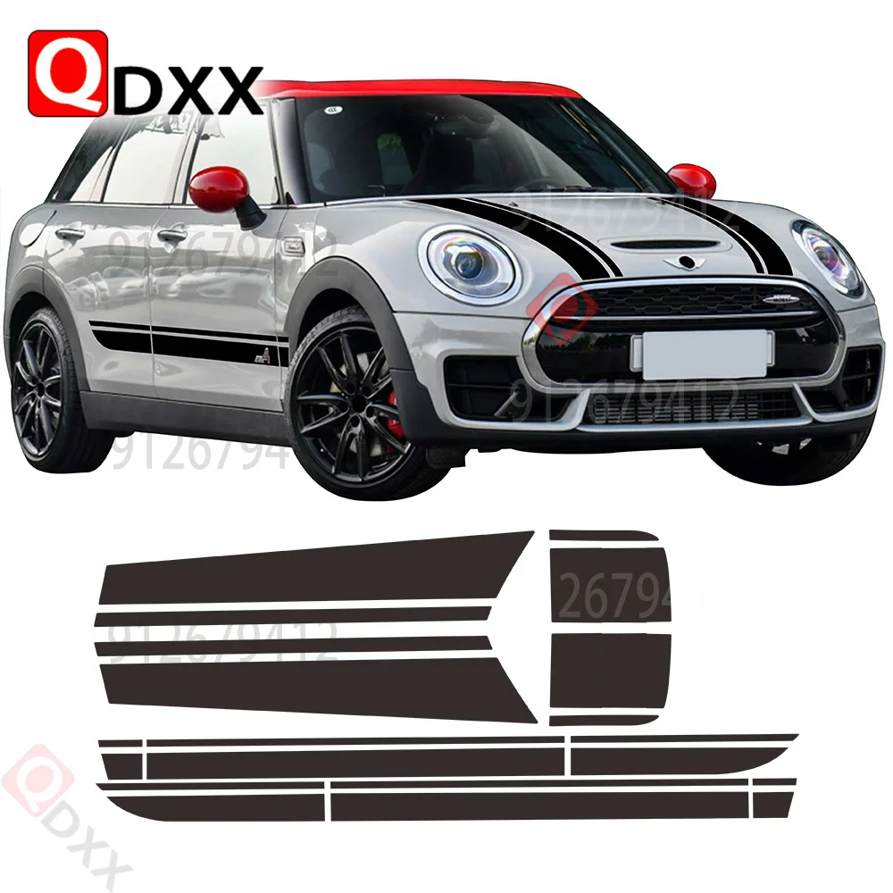 

Car Styling Side Skirt Stripes Decals Hood Bonnet Trunk Rear Vinyl Stickers Kit For Mini Clubman JCW F54 Accessories (with All4)