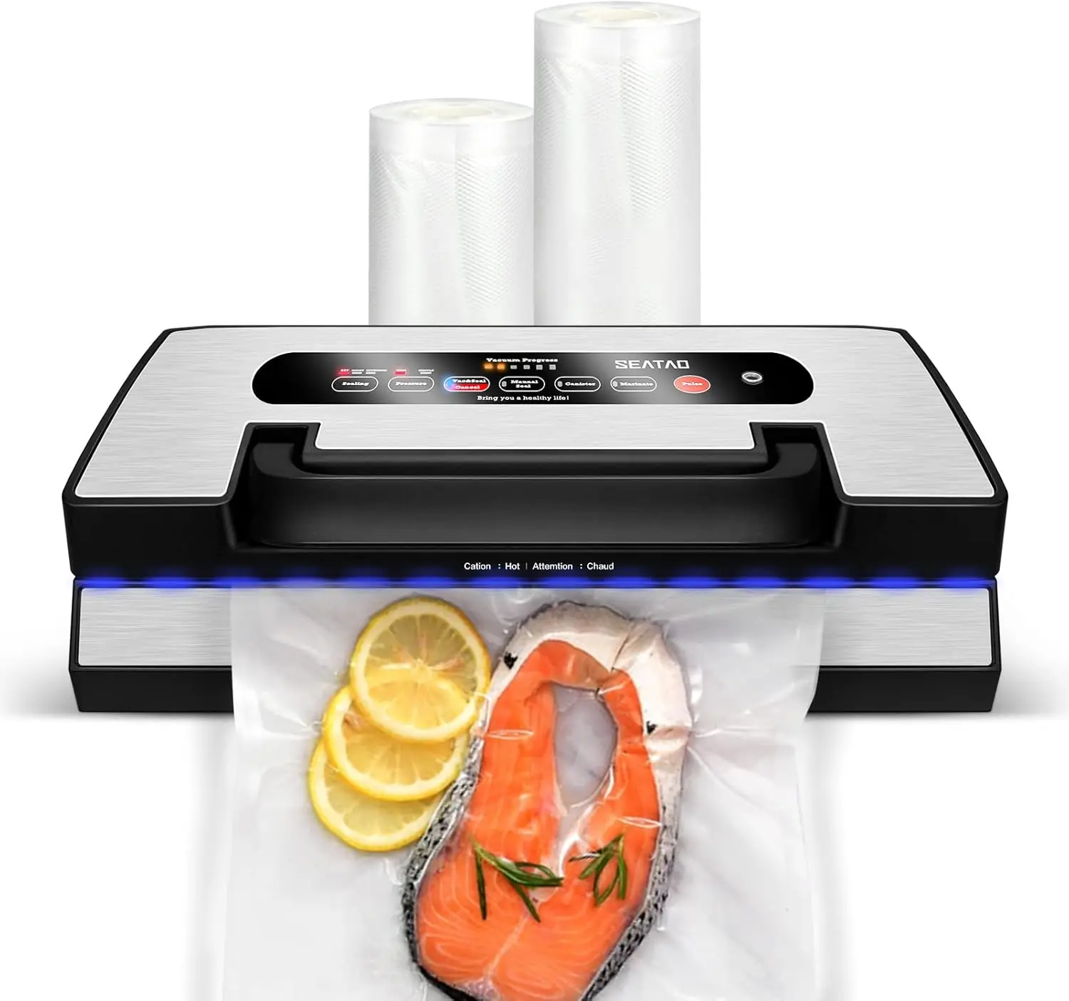 VH5188 Automatic Vacuum Sealer Machine, 90kPa Multifunction Commercial Vacuum Food Sealer For Food Preservation, Dry & Moist & F