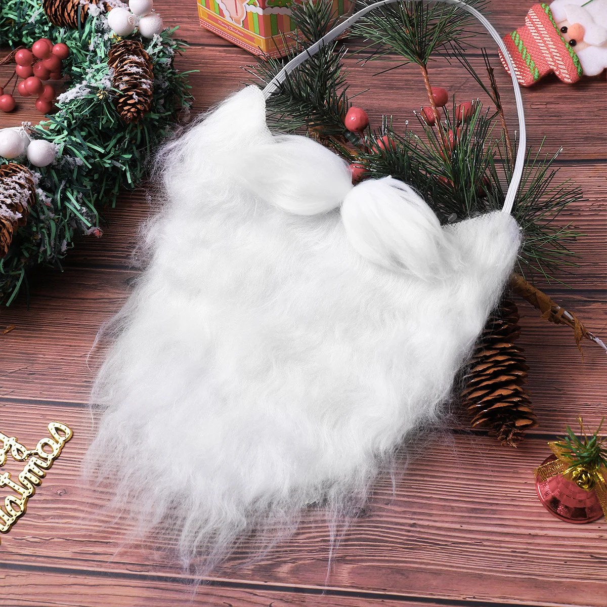 

White Fake Beard Santa Claus Beard Costume Accessories for Masquerade Parties Carnival Christmas Easter New Year's Eve