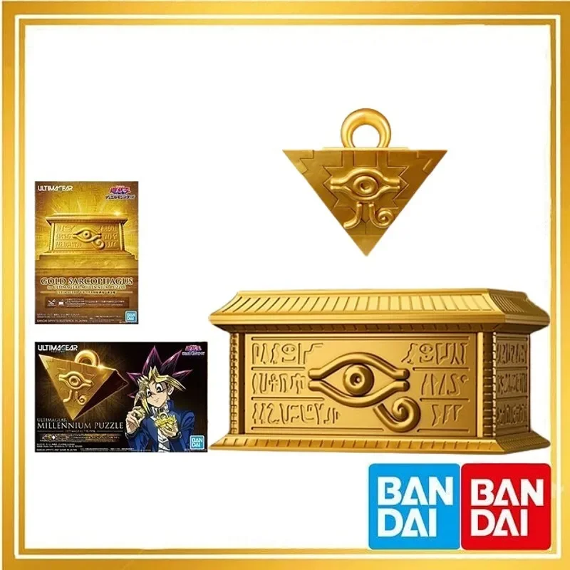 Bandai Yu-Gi-Oh! Anime Figure Ultimagear Gold Sarcophagus Millennium Puzzle Pharaoh Artifact Assembly Action Model Toys Gifts