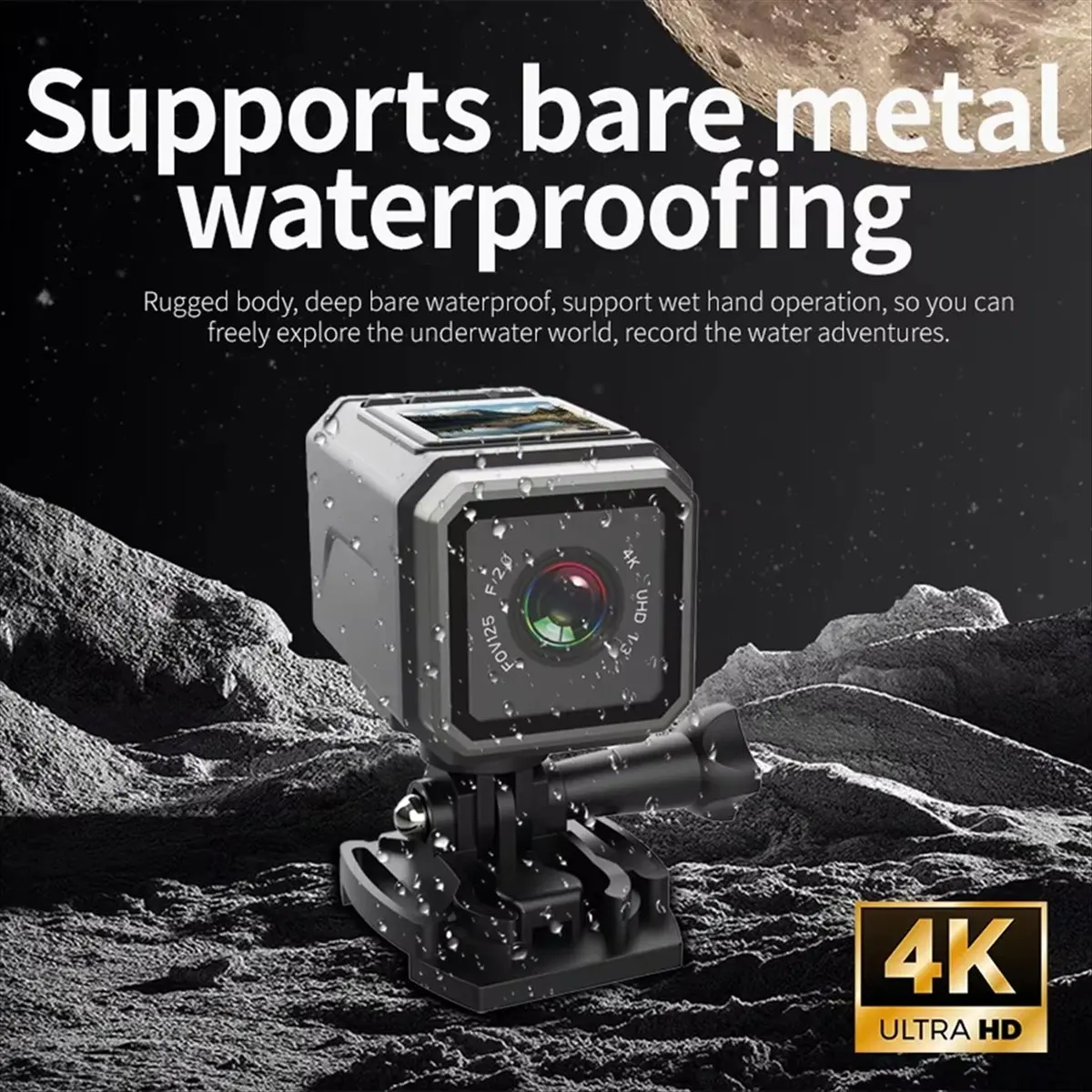 A14G 4K Ultra HD WiFi Camera with LCD Screen Waterproof Sports Camera Motorcycle Cam Bicycle Cycling Riding Recorder Camera
