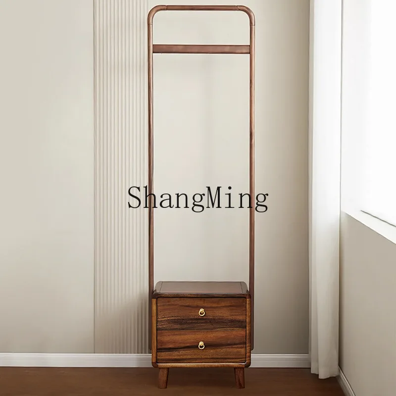 

CL floor hanger bedside table integrated coat rack full solid wood multifunctional bedroom storage rack