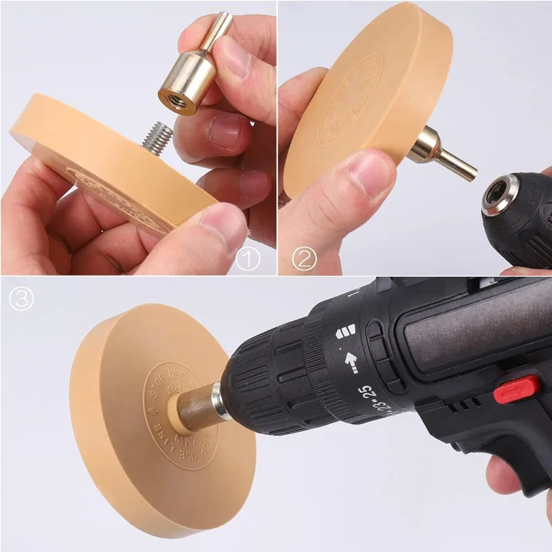 Motorcycles Decal Adhesive Removal Tool Eraser Wheel Sticker Remover and Razor Blade Scraper Paint Repair Car Vinyl Remover 88mm
