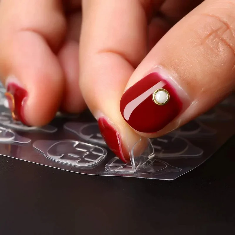 1-7Sheets  Double Side Glue Nail Sticker for Press on Nail Adhesive Tabs Waterproof Breathable Glue Tabs Transparent