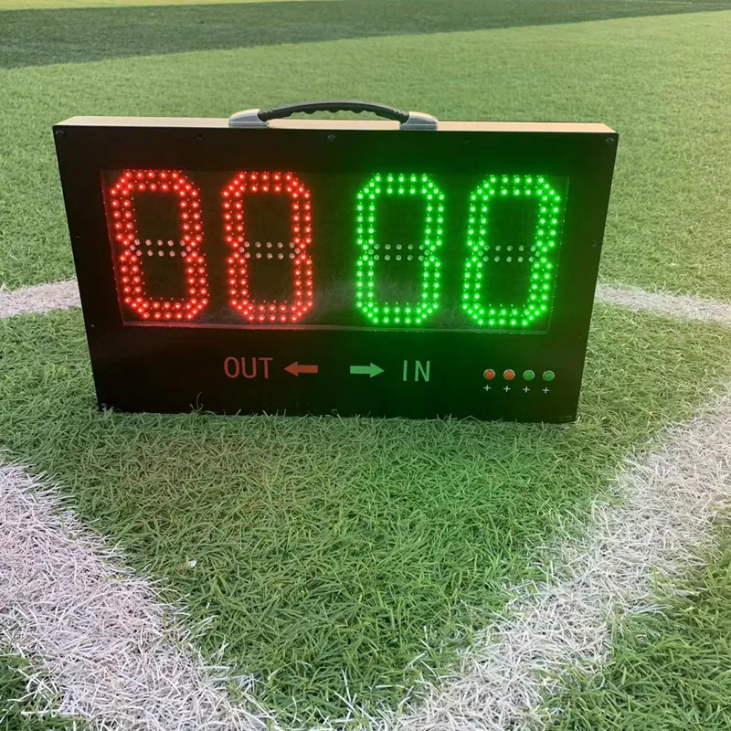 1-Side Electronic Football Referee Board: Substitution & Injury Time Display, Battery-Powered Soccer Sports Equipment