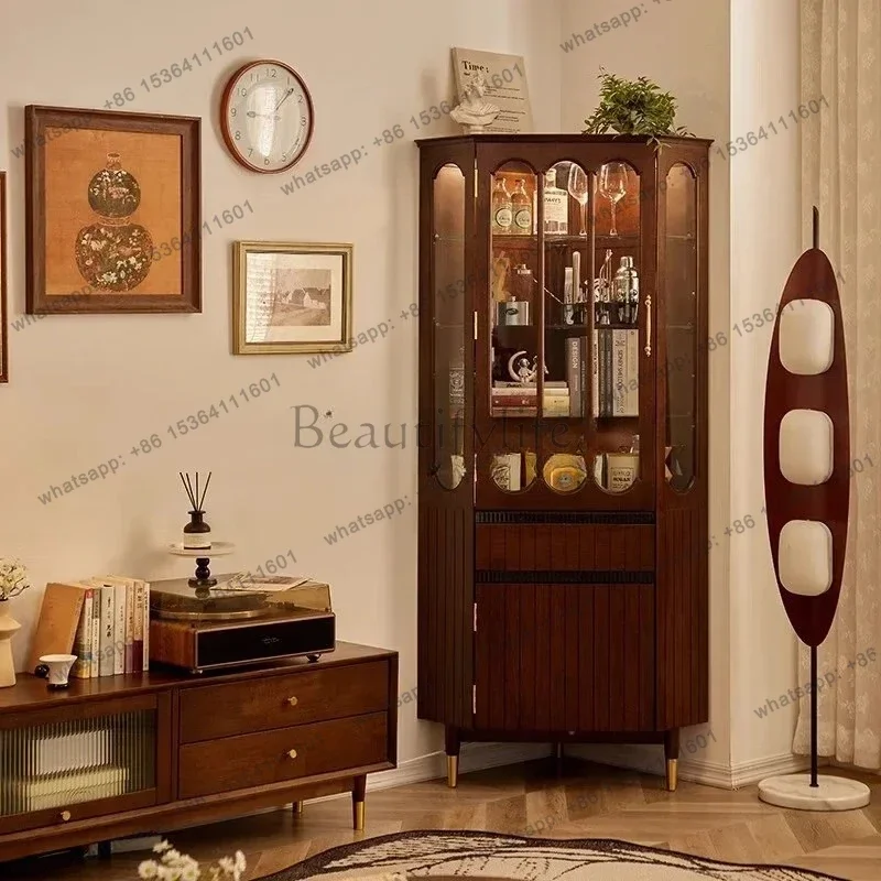 

z.medieval style solid wood corner storage corner cabinet household living room corner storage integrated wall cabinet