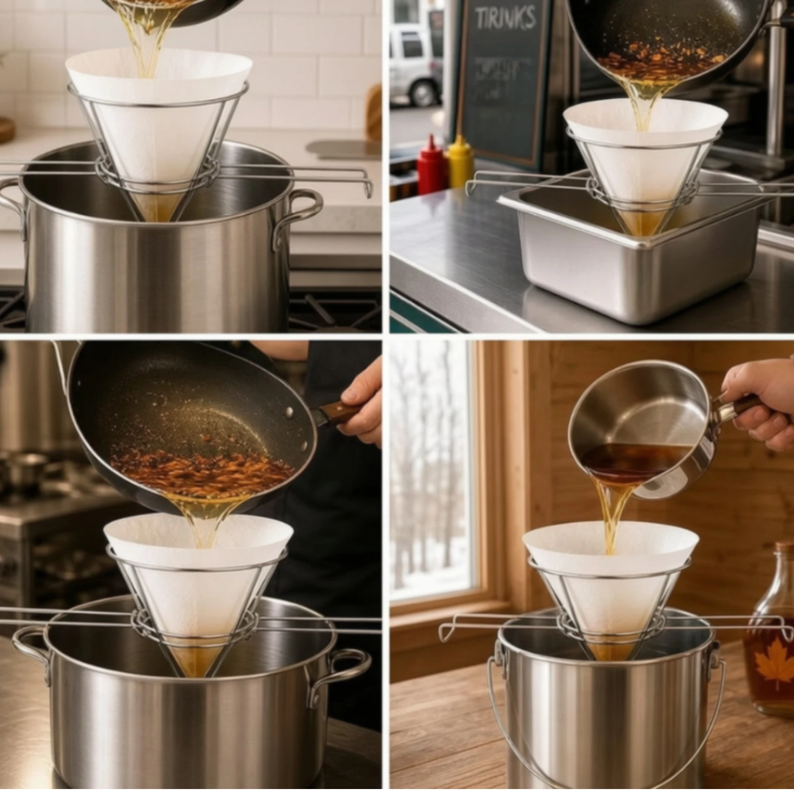 Conical Filter Stand with Papers Wire Frame Cone Filter Stand Kitchen Tool Stainless Steel Handsno-Touch for Chefs