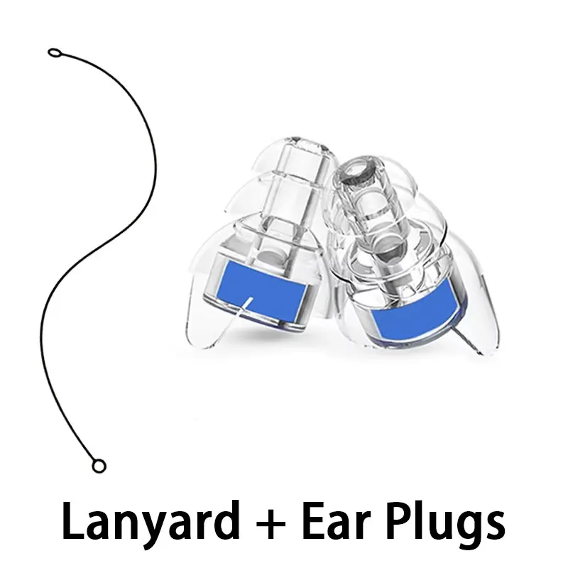 HUAK High Fidelity Silicone Earplugs Noise Reduction Ear Muffs with Lanyard for Concerts Musicians Motorcycles
