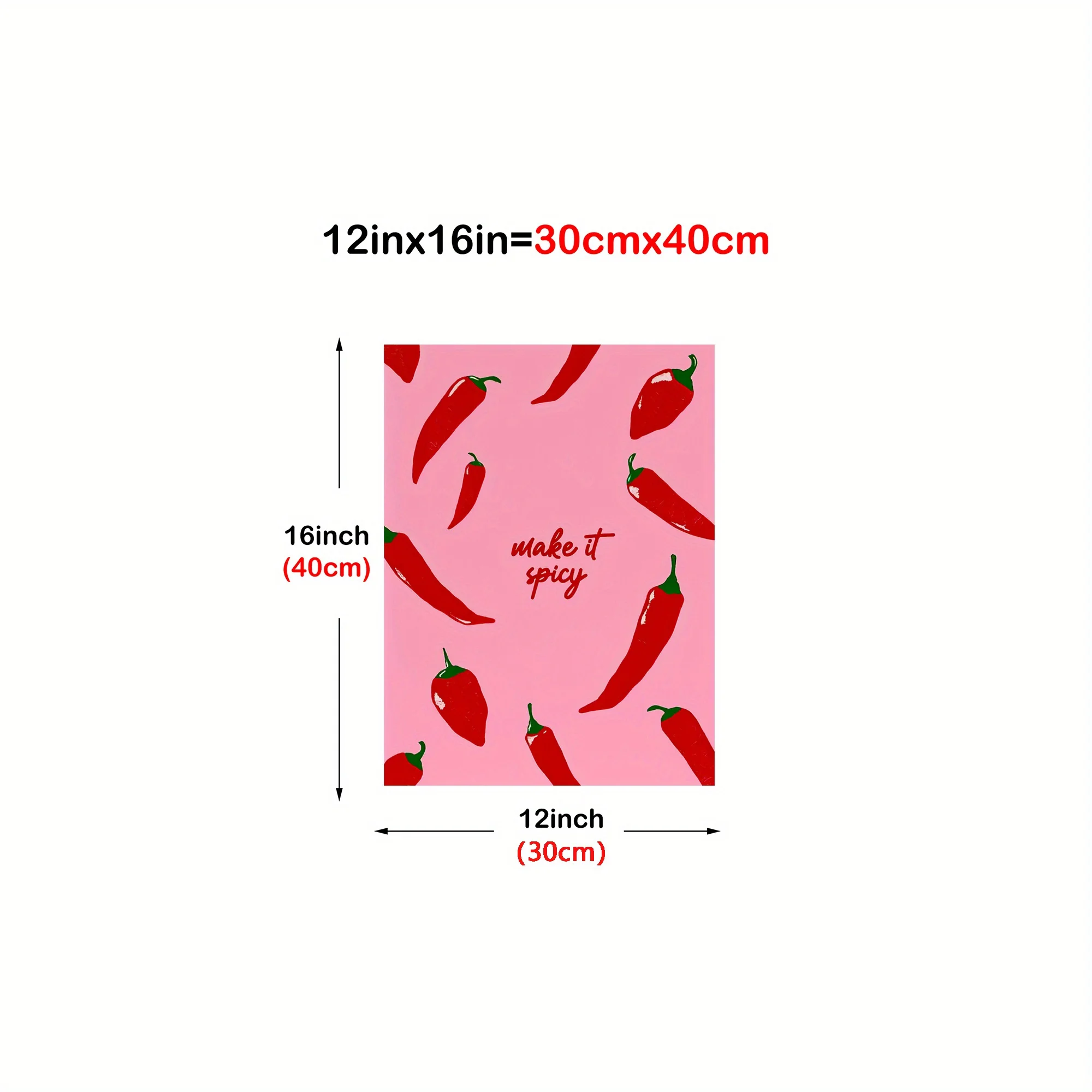 2D Flat, 2D Flat, 1pc Stylish Chili-Themed Canvas Artwork, Featuring Classic And Appealing Ink Prints, Ideal for Vertical Dis