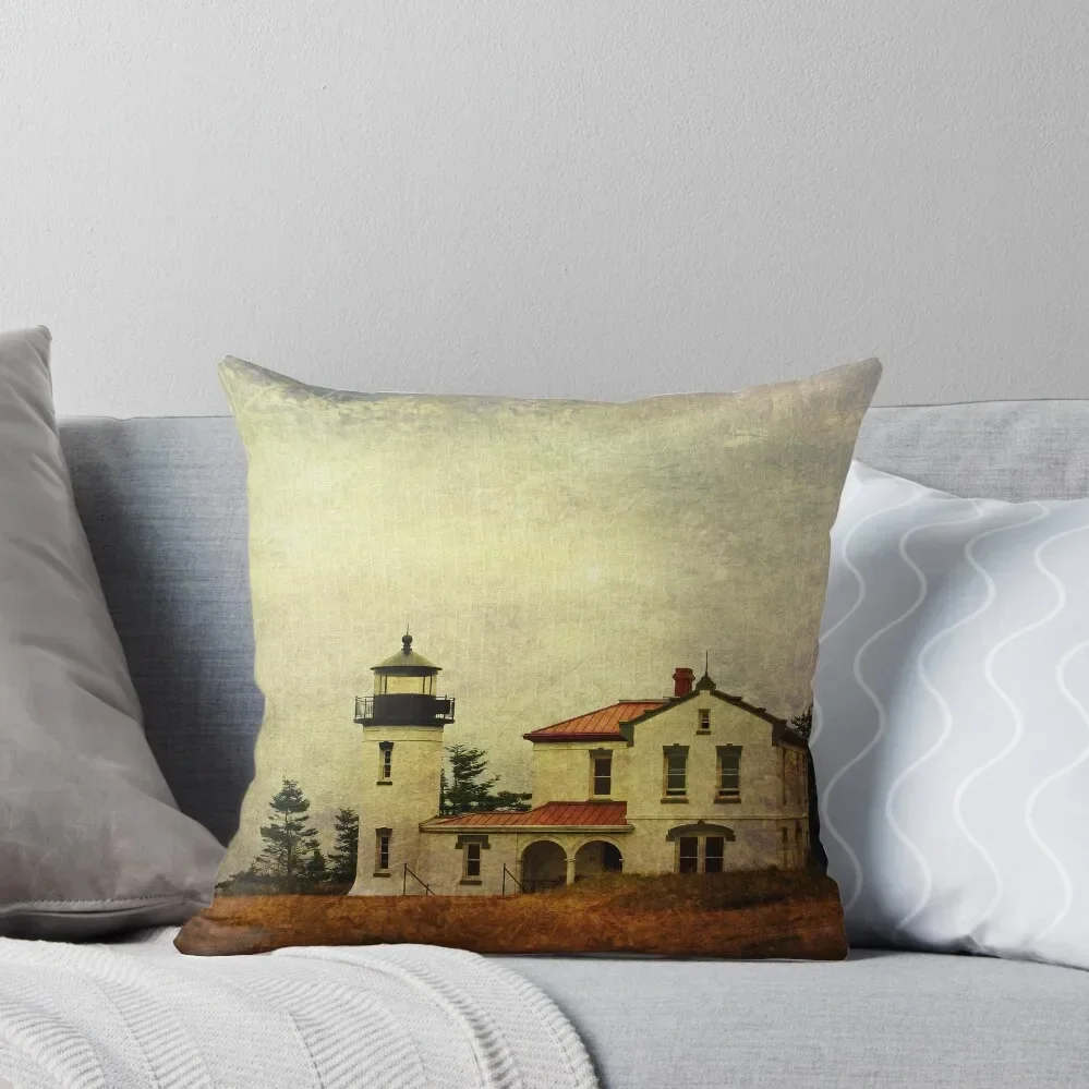 Admiralty Head Lighthouse - Whidbey Island Throw Pillow Sitting Cushion Sofa Cushion Cover pillow