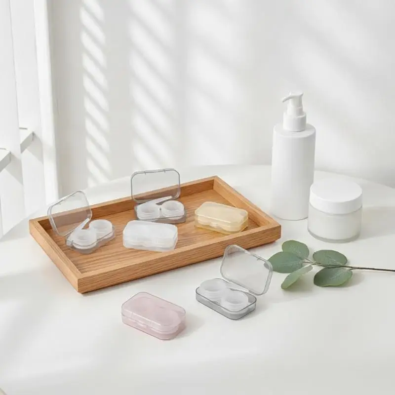 Portable Transparent Contact Lens Case With Leak Proof Lid And Tweezer For Daily Use Travel Short Trips