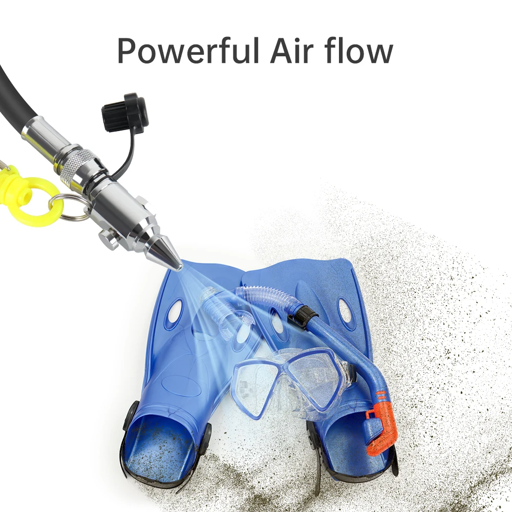 DIDEEP Portable BCD Air Nozzle Blow Gun,Pressure Control Blow Nozzles with hooks,Dust Remover for Scuba Diving Tank Accessories