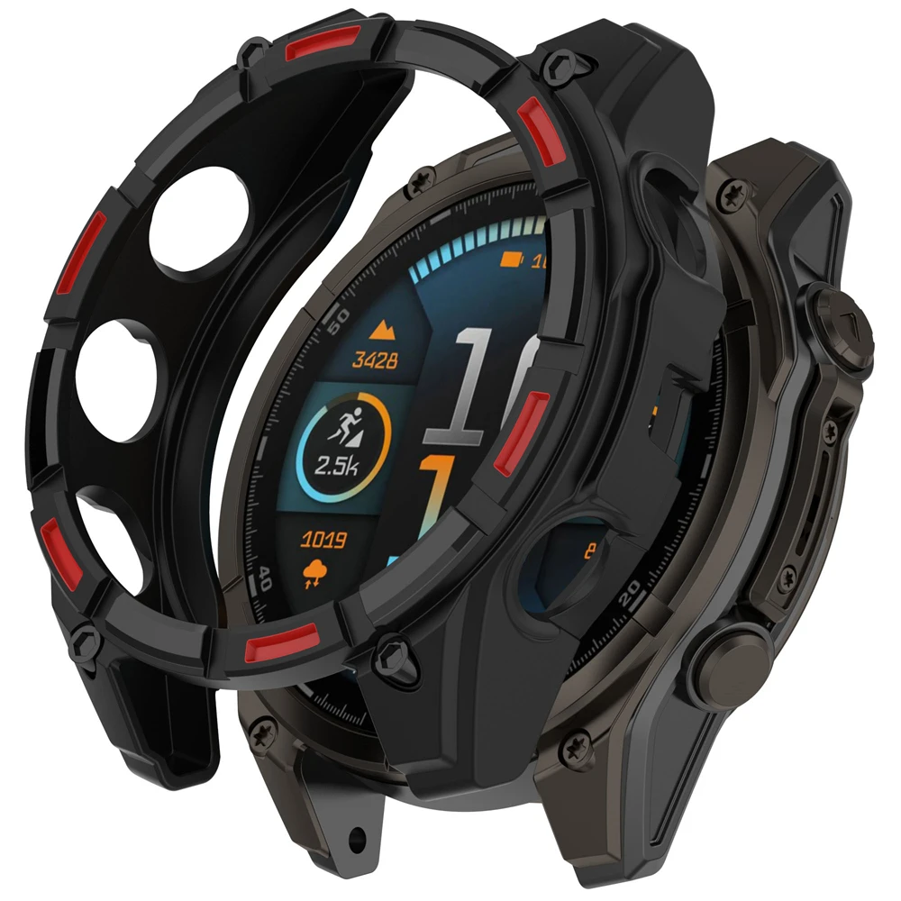 เคสป้องกันสําหรับ Garmin Fenix 8 Solar รุ่นเฉพาะเคส TPU แบบนุ่มฝาครอบกันชนเกราะหุ้มเกราะกลวงออก