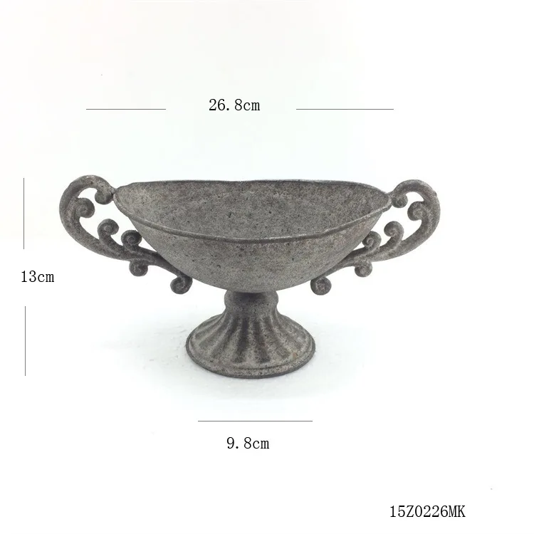 Factory Direct Compatible with Wide Mouth Home Furnishing Decoration Cast Iron Binaural Flower Tool Photography Decoration Props
