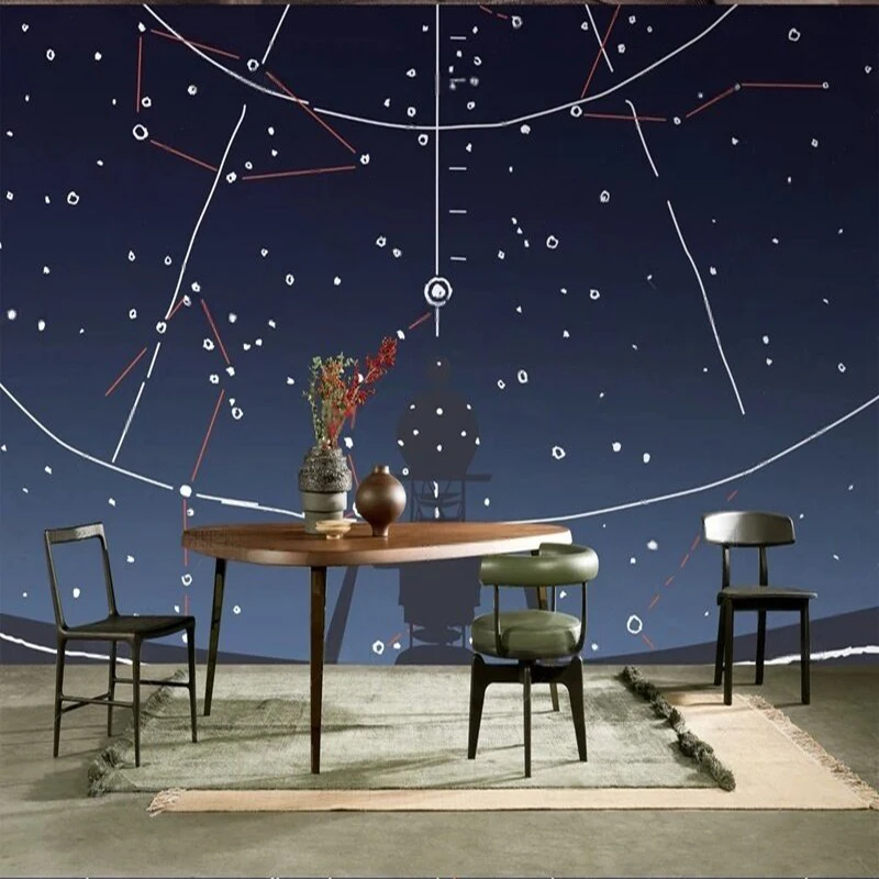 MU9222  Original starry night light color landscape picture TV bedroom home decoration background picture wall paper