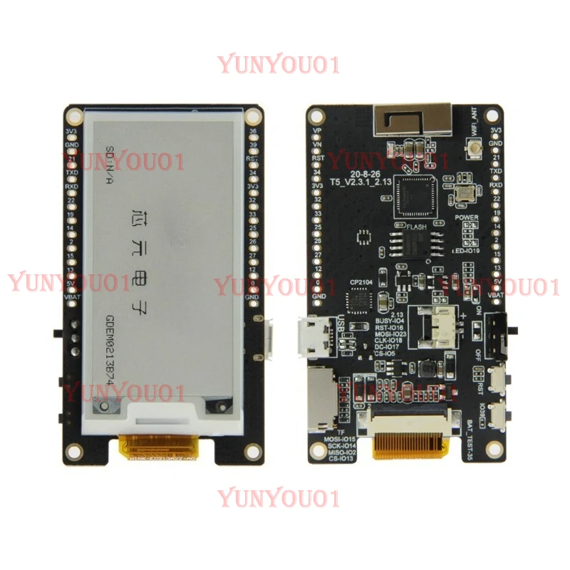 T5 V2.3.13 1_2 WiFi Bluetooth Module MCU32 2.13 Inch Ink Screen Development Board