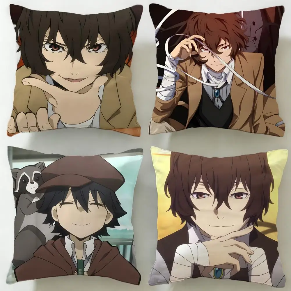 Classic Anime Bungo Stray Dogs Cushion Cover Soft & Easy-Wash Pillow Case – Versatile for Couch, Bed, Travel and Office