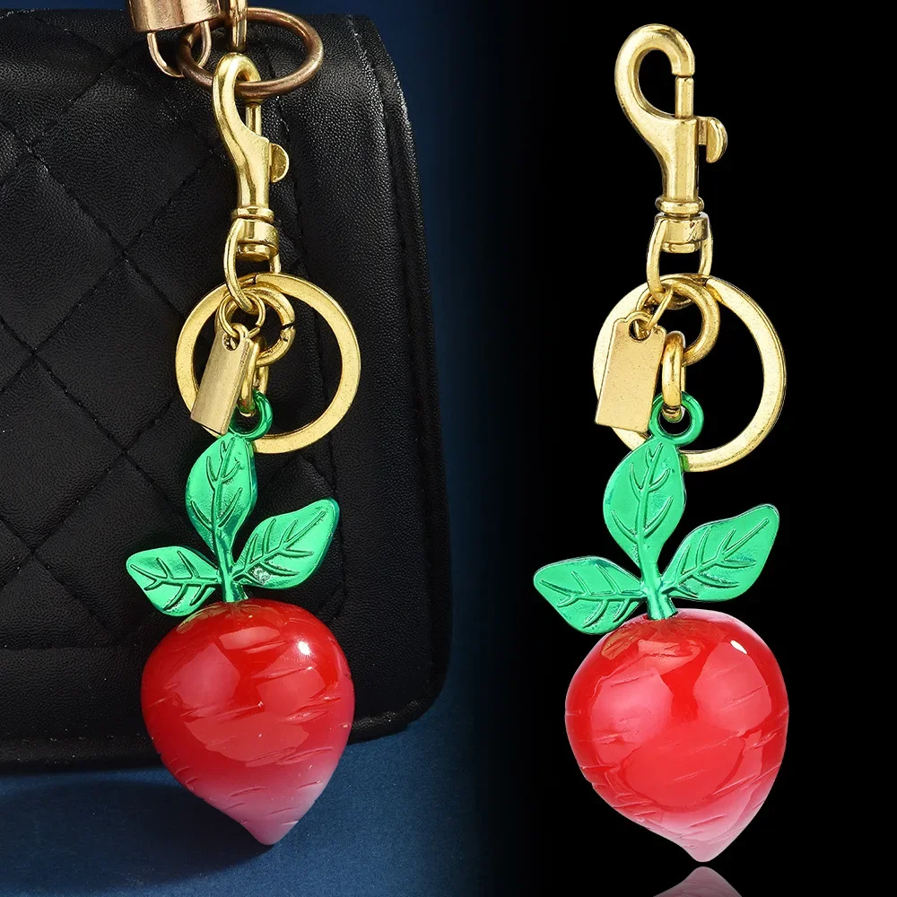 

2025Exquisite women's bags, fruit keychains, fashionable luggage, accessories, pendants, and radish bags