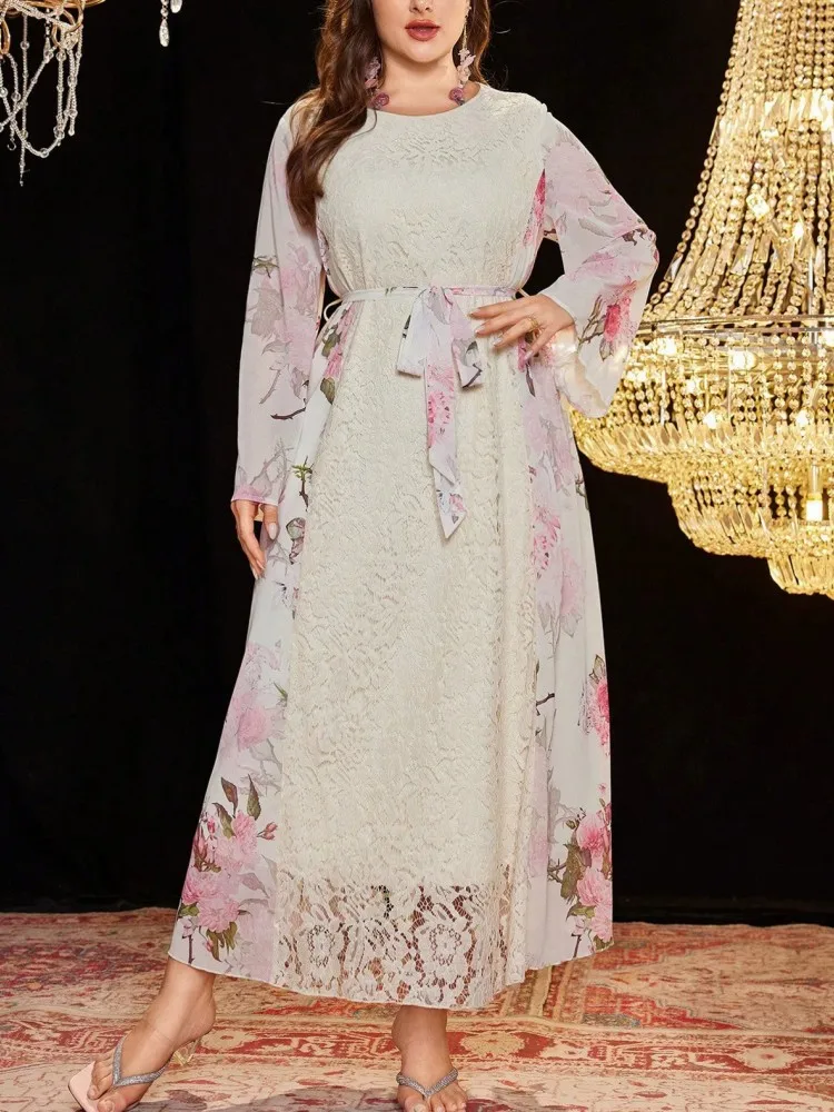 

L-4XL Plus Size Clothes Dresses Women Robes 2026 Summer Autumn Long Sleeve Street Style Casual 3XL 4XL Maxi Dress Oversized